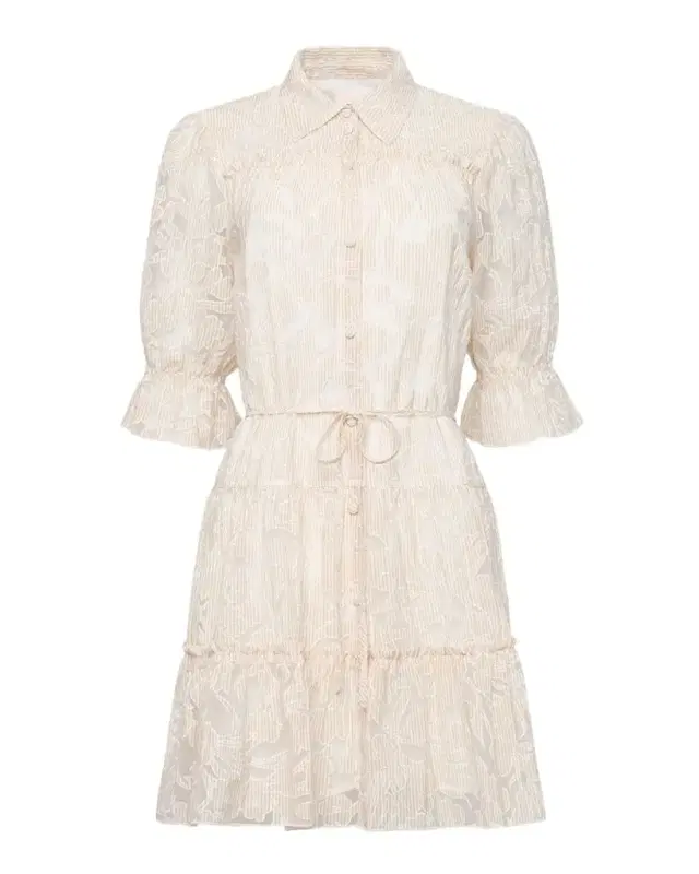 Cinq a Sept A-Line Gingham Voile Mini Dress