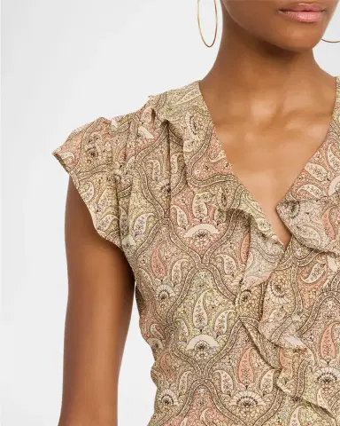 Veronica Beard Avene Ruffled Silk Midi Dress | Thumbnail 5 Veronica Beard Avene Ruffled Silk Midi Dress | Thumbnail 5