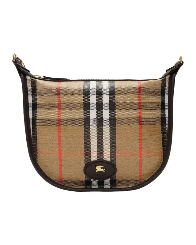 Burberry Highlands Coated Check Shoulder Bag