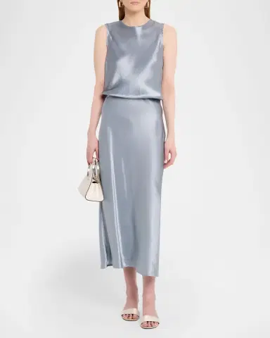 Vince Scallop-Trim Sleeveless Satin Top | Thumbnail 2 Vince Scallop-Trim Sleeveless Satin Top | Thumbnail 2