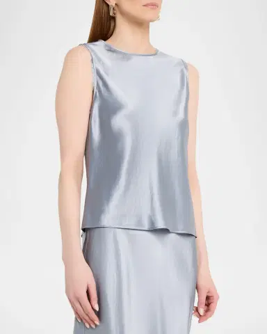 Vince Scallop-Trim Sleeveless Satin Top | Thumbnail 4 Vince Scallop-Trim Sleeveless Satin Top | Thumbnail 4