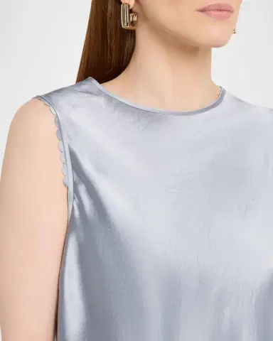 Vince Scallop-Trim Sleeveless Satin Top | Thumbnail 5 Vince Scallop-Trim Sleeveless Satin Top | Thumbnail 5