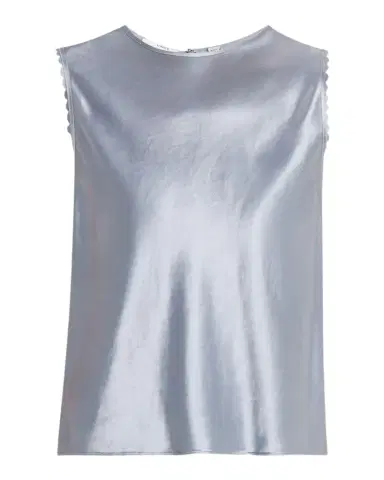 Vince Scallop-Trim Sleeveless Satin Top | Thumbnail 1 Vince Scallop-Trim Sleeveless Satin Top | Thumbnail 1