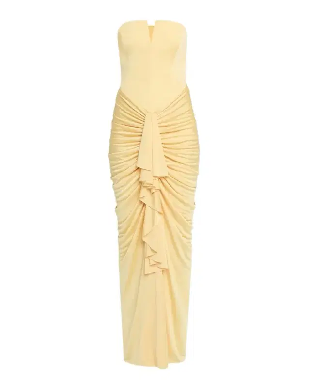 Et Ochs Selena Strapless Draped Glossy Jersey Gown