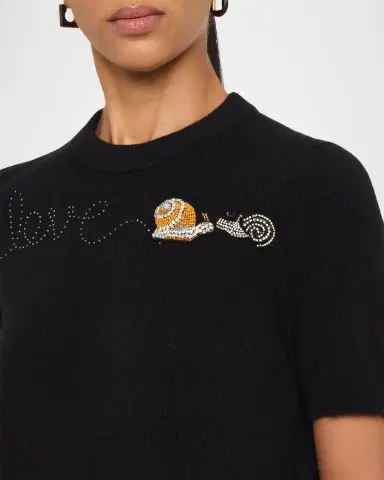 Libertine Snail Love Short-Sleeve Cashmere Sweater | Thumbnail 5