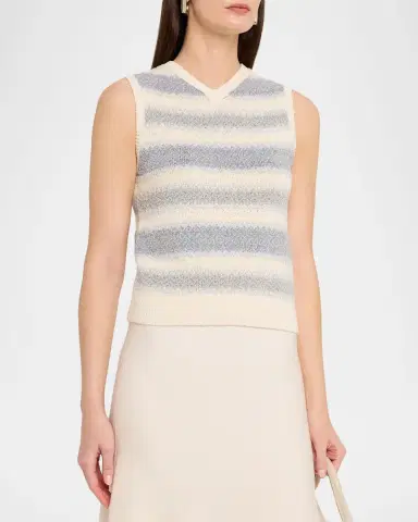 Vince V-Neck Knit Summer Sweater Vest | Thumbnail 4 Vince V-Neck Knit Summer Sweater Vest | Thumbnail 4