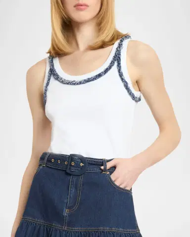 Cinq a Sept Fringe-Trim Tank Top | Thumbnail 3