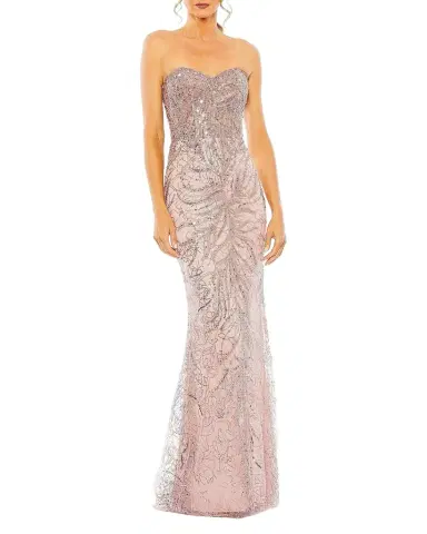 Mac Duggal Bead & Sequin Strapless Column Gown | Thumbnail 1 Mac Duggal Bead & Sequin Strapless Column Gown | Thumbnail 1