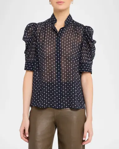 FRAME The Tie Print Gillian Blouse | Thumbnail 4
