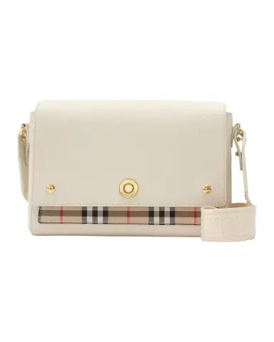 Burberry Note Medium Leather and Check Crossbody Bag | Thumbnail 1 Burberry Note Medium Leather and Check Crossbody Bag | Thumbnail 1