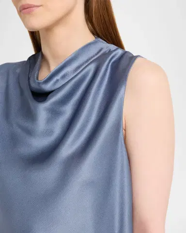 Vince Cropped Satin Cowl-Neck Top | Thumbnail 5