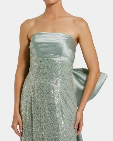 Mac Duggal Strapless Bow-Back Sequin Column Gown | Thumbnail 2 Mac Duggal Strapless Bow-Back Sequin Column Gown | Thumbnail 2