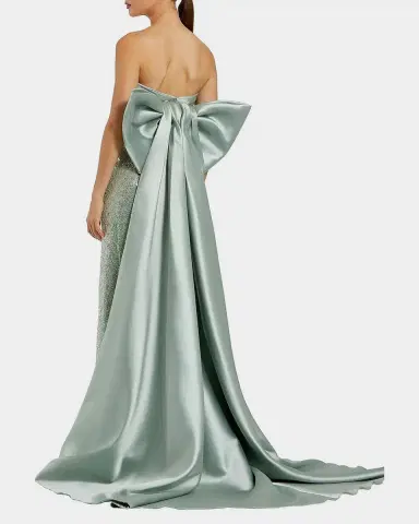 Mac Duggal Strapless Bow-Back Sequin Column Gown | Thumbnail 3 Mac Duggal Strapless Bow-Back Sequin Column Gown | Thumbnail 3