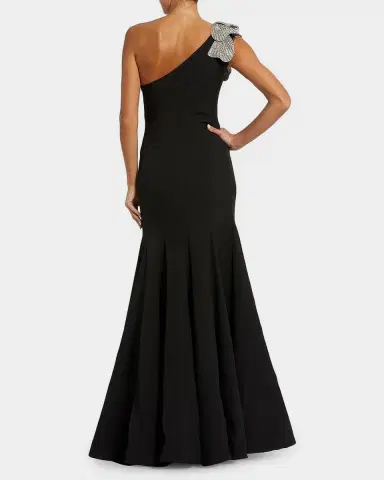 Mac Duggal Seamed One-Shoulder Crepe Gown | Thumbnail 3 Mac Duggal Seamed One-Shoulder Crepe Gown | Thumbnail 3