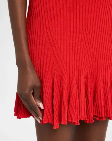 Proenza Schouler Leandra Rib Short-Sleeve Mini Dress | Thumbnail 5