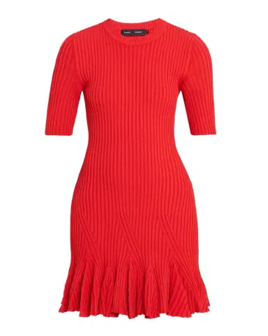 Proenza Schouler Leandra Rib Short-Sleeve Mini Dress | Thumbnail 1