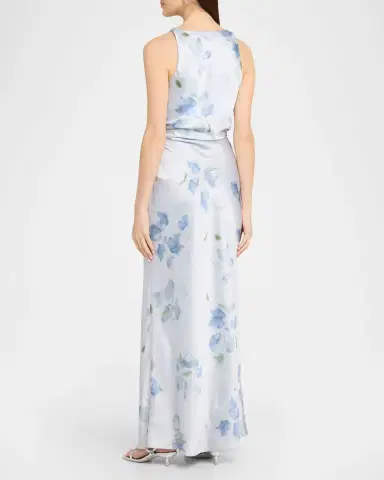 Vince Twisted Petal Blur Satin Dress | Thumbnail 3