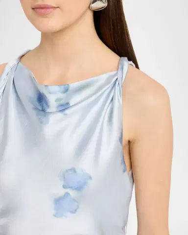 Vince Twisted Petal Blur Satin Dress | Thumbnail 5