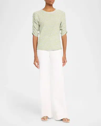 Veronica Beard Crosbie Mid-Rise Slim Wide-Leg Jeans | Thumbnail 2