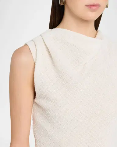 Vince Shadow Grid Cowl-Neck Top | Thumbnail 5