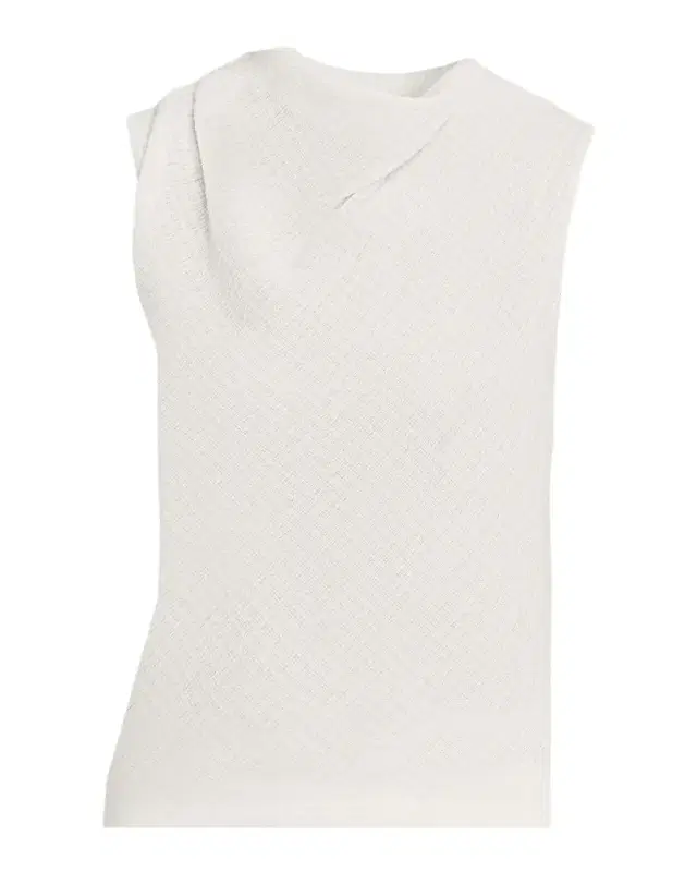 Vince Shadow Grid Cowl-Neck Top
