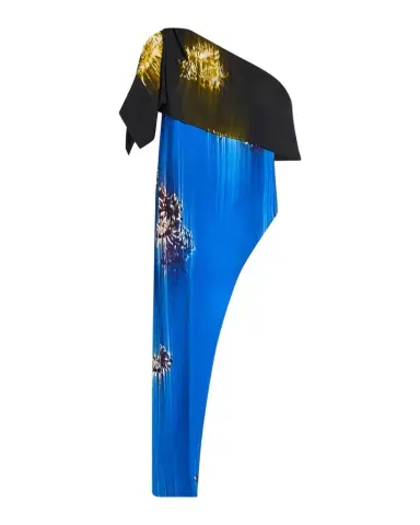Proenza Schouler Haya Printed Asymmetric Draped Top | Thumbnail 1