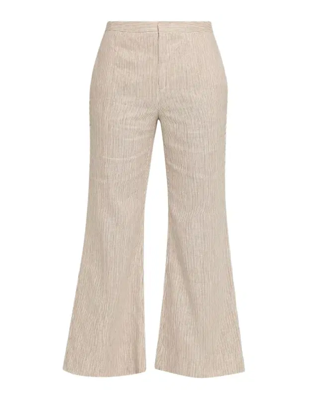 Vince Ticking Stripe Cropped Flare Trousers