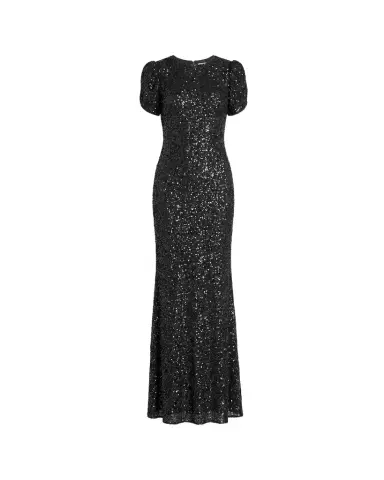 Mac Duggal Beaded Mesh Short-Sleeve Gown | Thumbnail 1 Mac Duggal Beaded Mesh Short-Sleeve Gown | Thumbnail 1