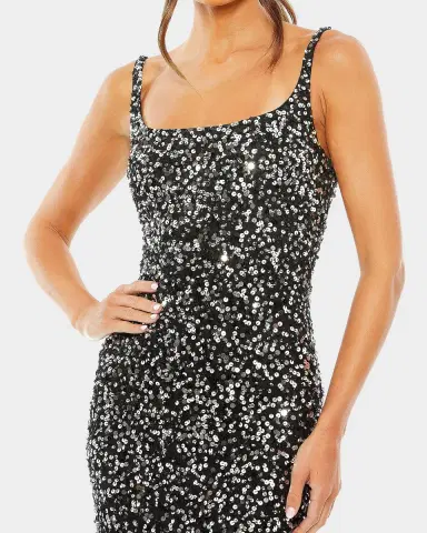 Mac Duggal Sleeveless Sequin Column Slip Gown | Thumbnail 2