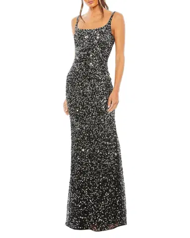 Mac Duggal Sleeveless Sequin Column Slip Gown | Thumbnail 1