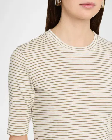 Vince Stripe Elbow-Sleeve Top | Thumbnail 5