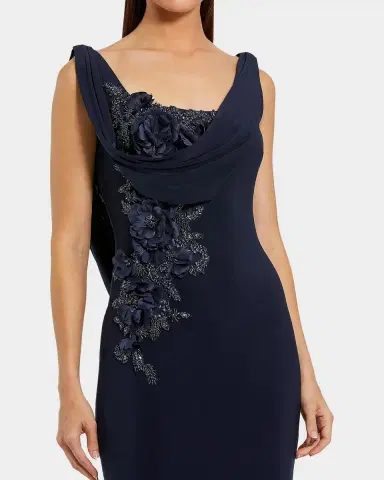 Mac Duggal Evening Beaded Jersey Sleeveless Gown | Thumbnail 2 Mac Duggal Evening Beaded Jersey Sleeveless Gown | Thumbnail 2