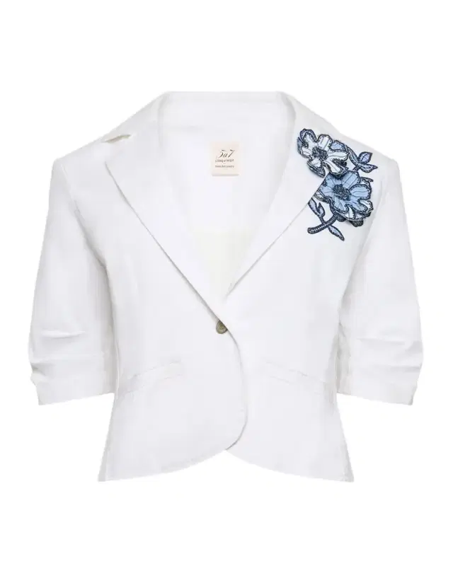 Cinq a Sept Khloe Striped Floral Scrunch Blazer
