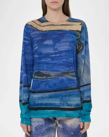 Gabriela Hearst Isaro Long-Sleeve Cashmere Jersey T-Shirt | Thumbnail 3
