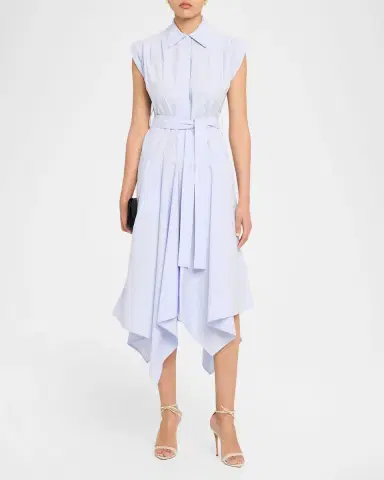 Proenza Schouler Adinna Sleeveless Belted Handkerchief Midi Shirtdress | Thumbnail 2 Proenza Schouler Adinna Sleeveless Belted Handkerchief Midi Shirtdress | Thumbnail 2