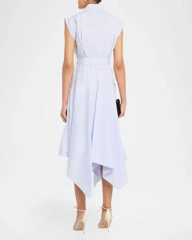 Proenza Schouler Adinna Sleeveless Belted Handkerchief Midi Shirtdress | Thumbnail 3 Proenza Schouler Adinna Sleeveless Belted Handkerchief Midi Shirtdress | Thumbnail 3