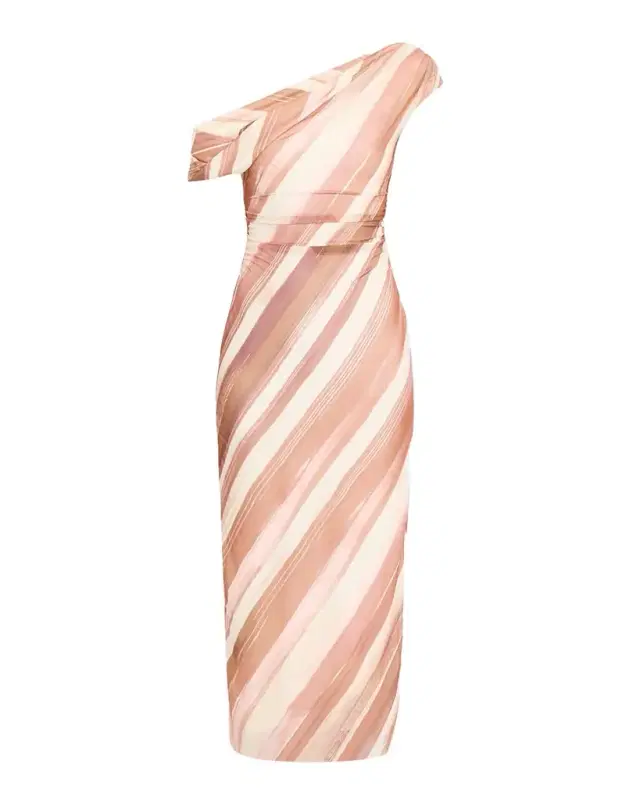 Significant Other Drew Stripe Draped Midi Dress