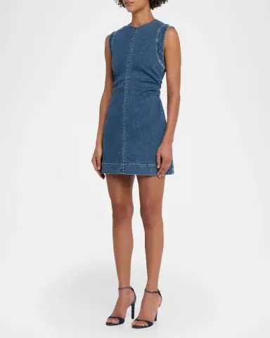 Veronica Beard Imara Denim MIni Dress | Thumbnail 4 Veronica Beard Imara Denim MIni Dress | Thumbnail 4