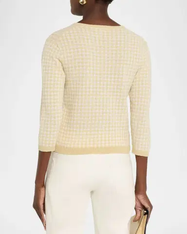 Vince Gingham Knit Cardigan | Thumbnail 3