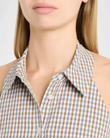 Veronica Beard Mackey Gingham Halter Midi Dress | Thumbnail 5