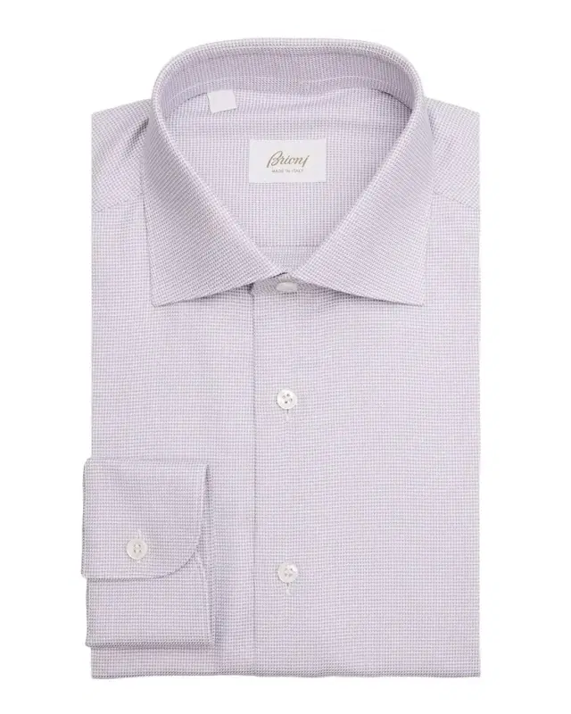 Brioni Men 's Micro-Geometric Cotton Dress Shirt