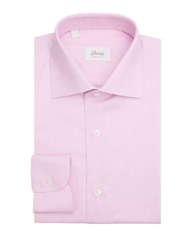 Men 's Cotton Fine-Stripe Dress Shirt