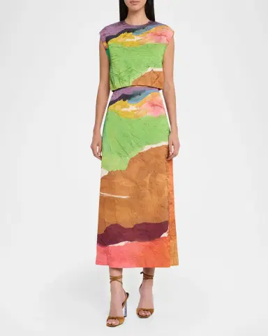 Ulla Johnson x Helen Frankenthaler Inez Satin Pencil Skirt | Thumbnail 2 Ulla Johnson x Helen Frankenthaler Inez Satin Pencil Skirt | Thumbnail 2