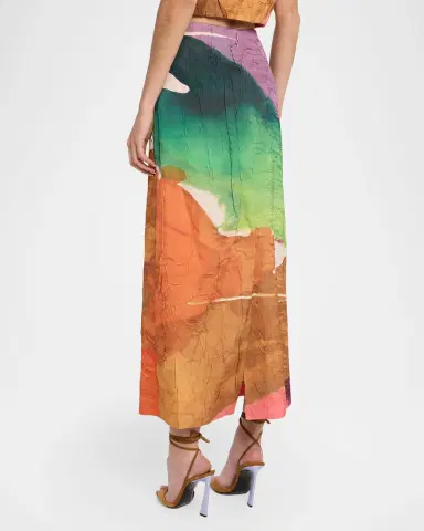 Ulla Johnson x Helen Frankenthaler Inez Satin Pencil Skirt | Thumbnail 3 Ulla Johnson x Helen Frankenthaler Inez Satin Pencil Skirt | Thumbnail 3