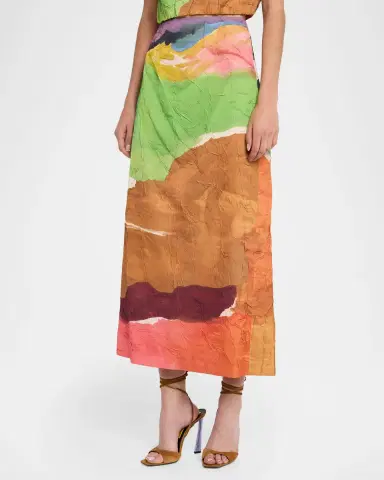 Ulla Johnson x Helen Frankenthaler Inez Satin Pencil Skirt | Thumbnail 4 Ulla Johnson x Helen Frankenthaler Inez Satin Pencil Skirt | Thumbnail 4