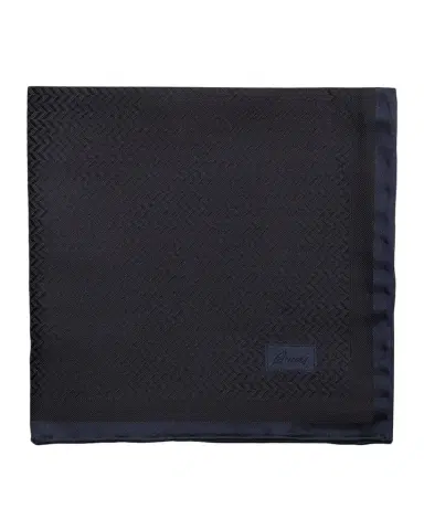 Brioni Men's Chevron Jacquard Hand-Rolled Silk Pocket Square | Thumbnail 1 Brioni Men's Chevron Jacquard Hand-Rolled Silk Pocket Square | Thumbnail 1