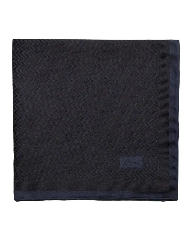 Men 's Chevron Jacquard Hand-Rolled Silk Pocket Square