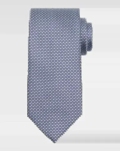 Brioni Men's Micro Triangle Silk Jacquard Tie | Thumbnail 2