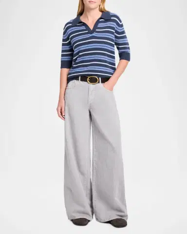 TWP Slightly Oversized Striped Cashmere Polo | Thumbnail 2 TWP Slightly Oversized Striped Cashmere Polo | Thumbnail 2