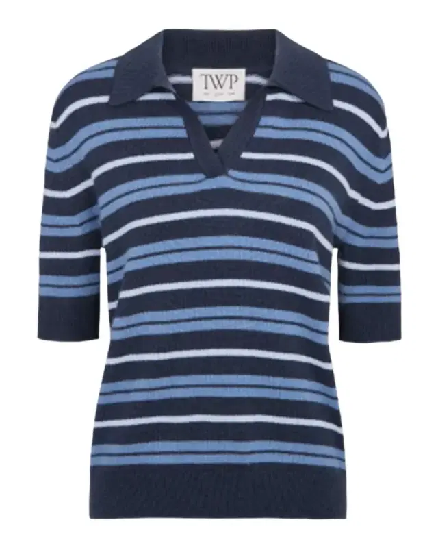 Slightly Oversized Striped Cashmere Polo